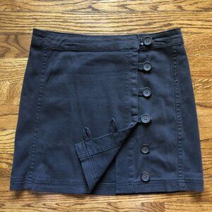Black denim skirt